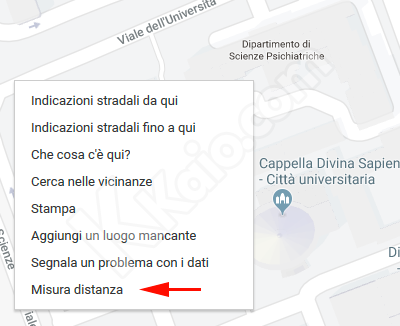 Google Maps - misura distanza