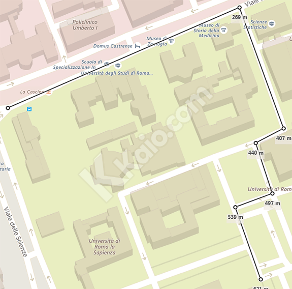 Bing Mappe -  tracciare percorso