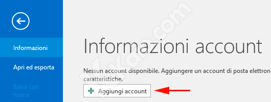Outlook 2016 Nuovo Account