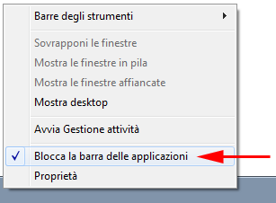 Barra avvio veloce in Windows 7