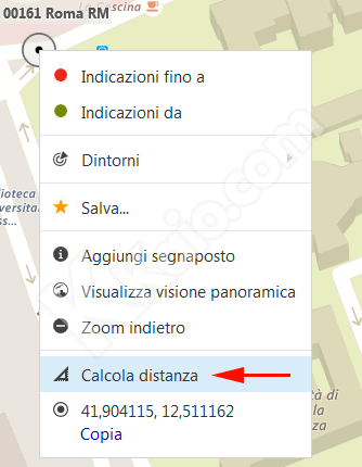 Mappe Bing - calcolare distanza