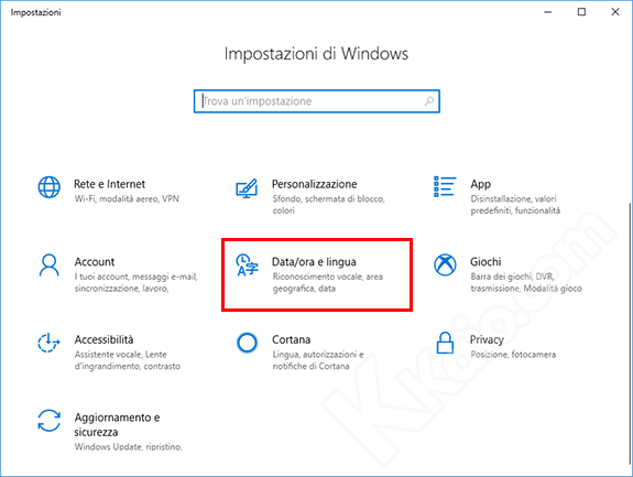 Impostazioni di Windows 10