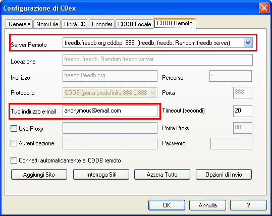 CDex Impostazioni Nome File