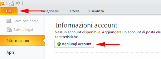 Outlook 2010 Nuovo Account