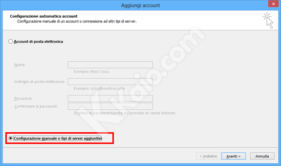 Gmail Outlook 2013 - Nuovo account