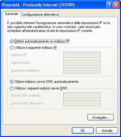 Indirizzo IP Windows XP