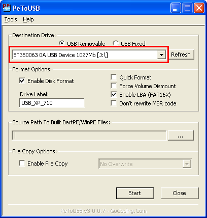 Installazione XP da Pendrive USB