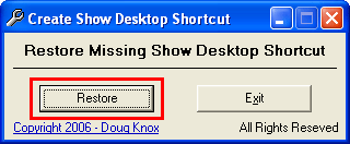 ripristina icona desktop