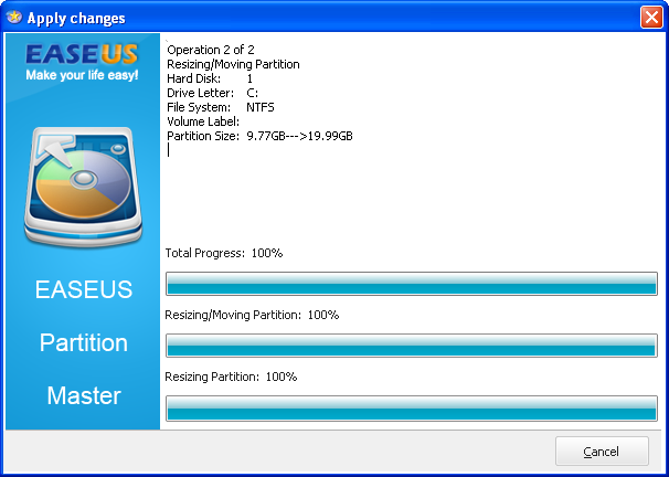 EASEUS Partition Master - Unire partizioni in Windows XP