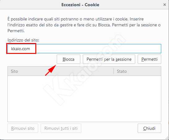Blocco cookie con Firefox