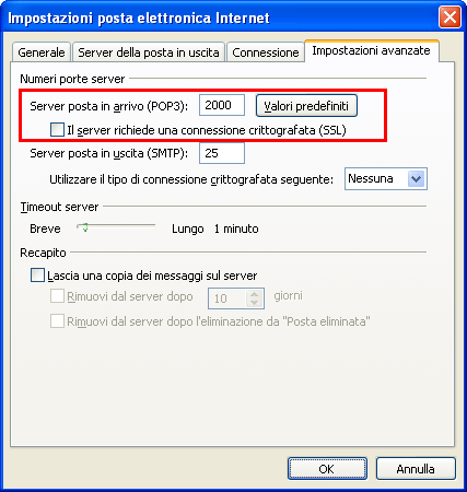 Freepops Outlook 2007 Impostazioni