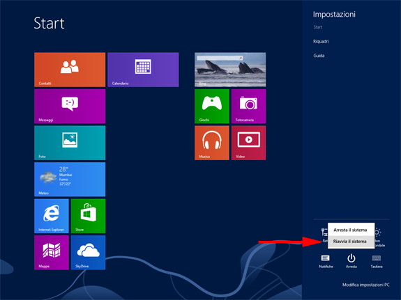 modalità provvisoria windows 8