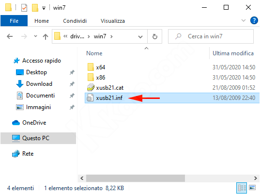 Ricevitore wireless Xbox 360 - File .inf