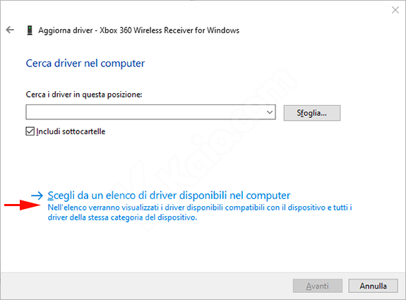Ricevitore wireless Xbox 360 - Installazione driver Windows 10