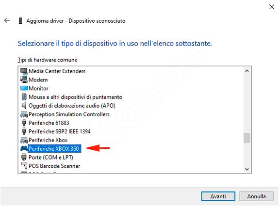Ricevitore wireless Xbox 360 - Prima installazione driver Windows 10