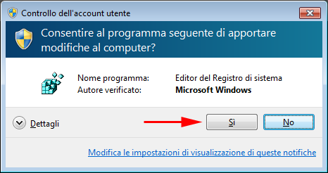 Rimozione freccia collegamento