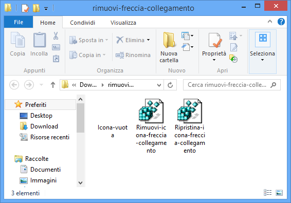 Rimozione freccia collegamento