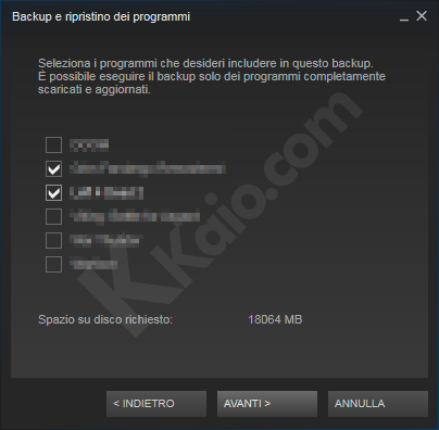 Steam backup