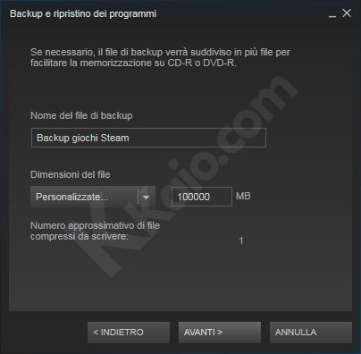 Steam backup