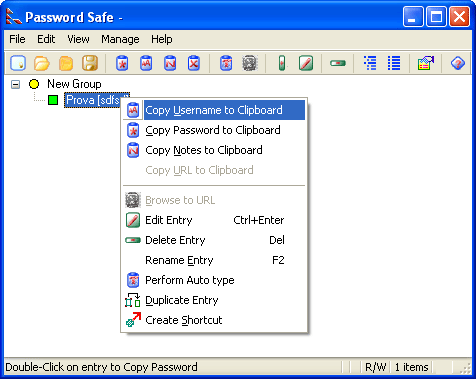 PasswordSafe Copy And Paste