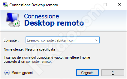 Connessione Desktop Remoto