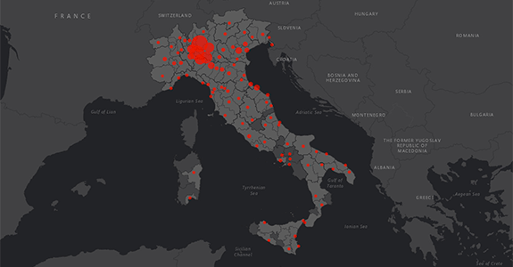 Coronavirus COVID-19 mappa Italia
