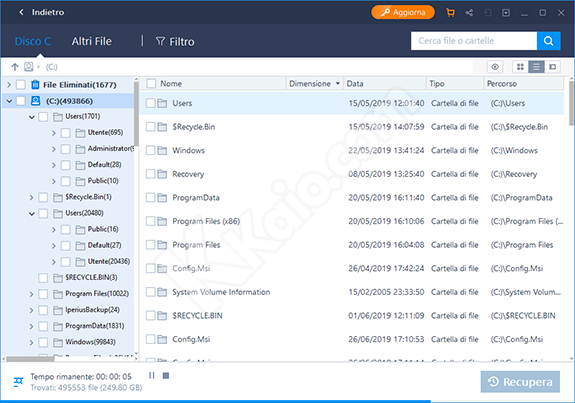 EaseUS Data Recovery Wizard Free 12 - Scansione file e cartelle eliminati