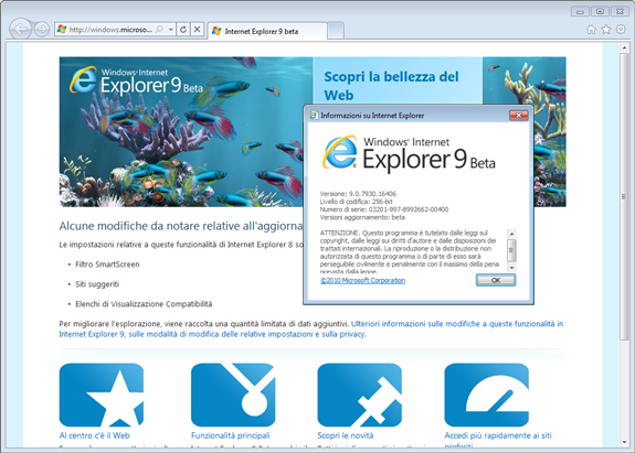 Internet Explorer 9 beta