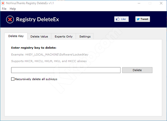 Registry DeleteEx