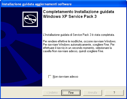 Windows XP Service Pack 3 Installazione